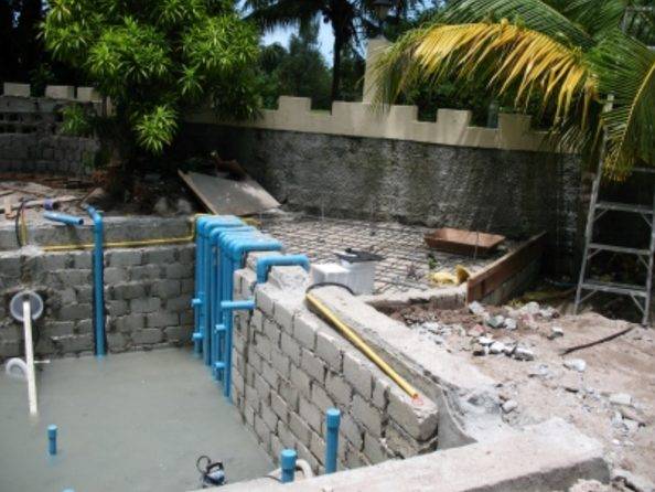 Swimming pool structural work