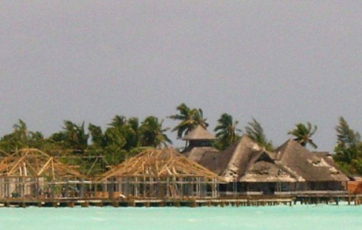 Overwater resort bungalows
